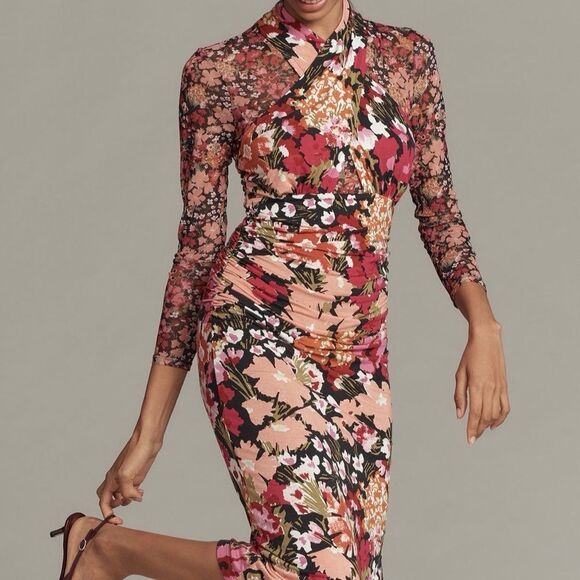 Anthropologie Long-Sleeve Halter Mesh
Midi Dress | Size: XXS - Picture 4 of 4